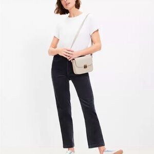 LOFT Gray Corduroy Straight Leg Pants
